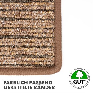 Detailaufnahme: Hellbrauner KARAT Läufer Geneva mit gekettelten Rändern.