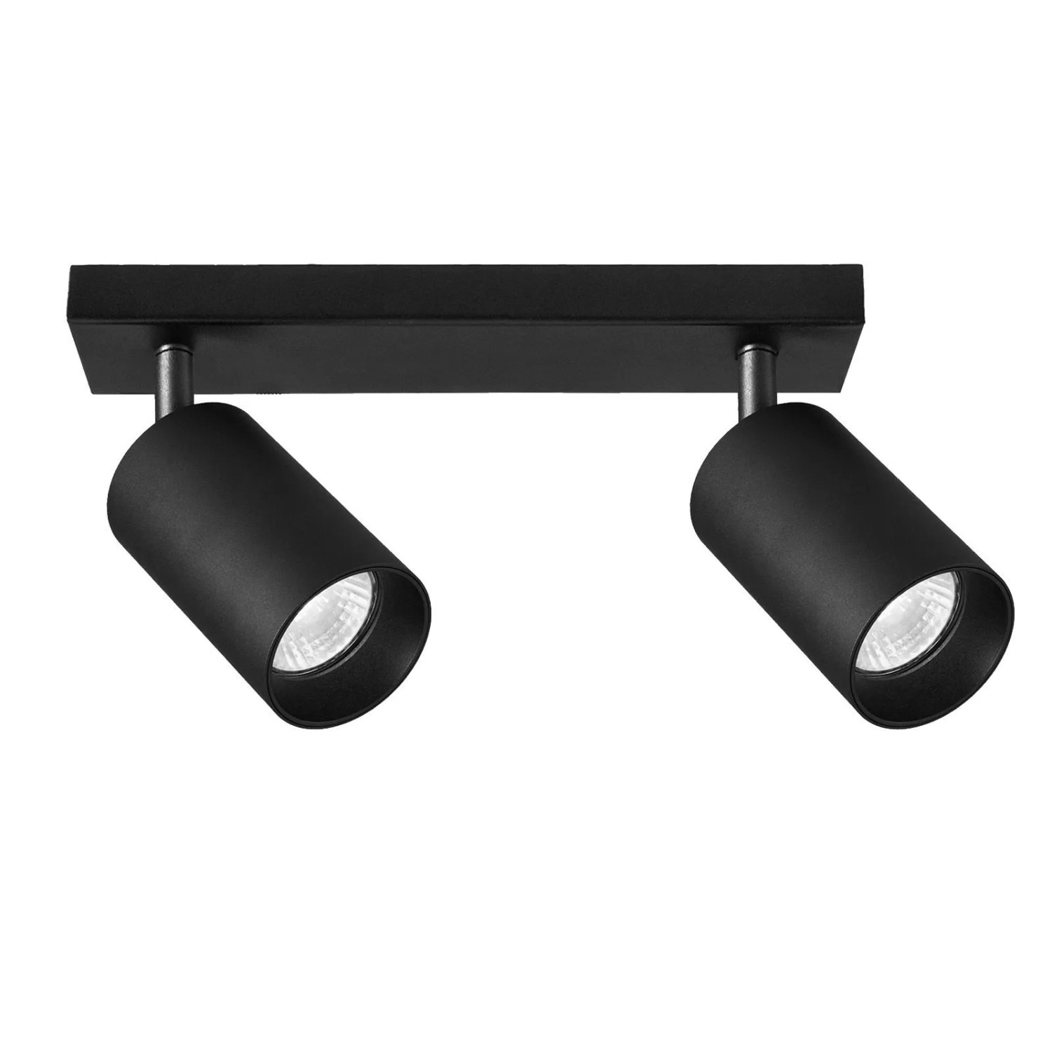 EDO Deckenstrahler GU10 2-Flammig Schwarz Moderne Deckenlampe Spot Drehbar Schwenkbar MALGA