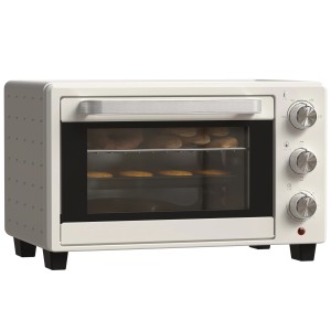 HOMCOM Minibackofen, 21L, cremeweiß, mit Drahtgestell und Backblech. Elektrogerät mit 3 Kochmodi.