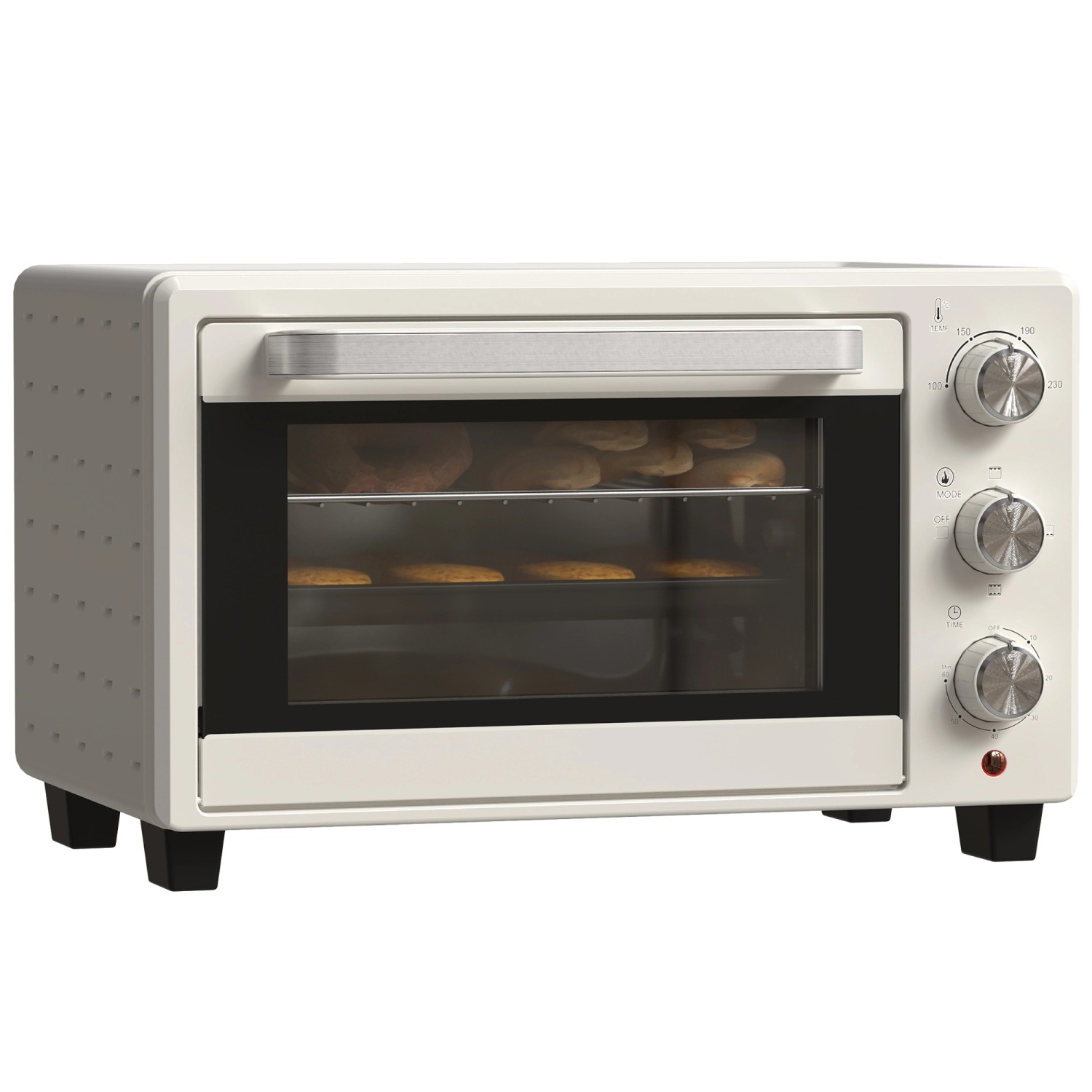 HOMCOM Minibackofen 21L mit 1 Drahtgestell 1 Backblech 3 Kochmodi Glas Crem günstig online kaufen