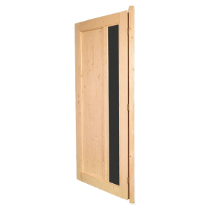 Nebeneingangstür Panto NET 510 aus Holz, Natur, mit Lichtausschnitt und Ornamentglas.