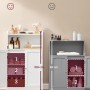 Songmics Badezimmerschrank Helan-old, 100 cm hoch, weiß, mit offenen Fächern und Stauraum hinter Türen.