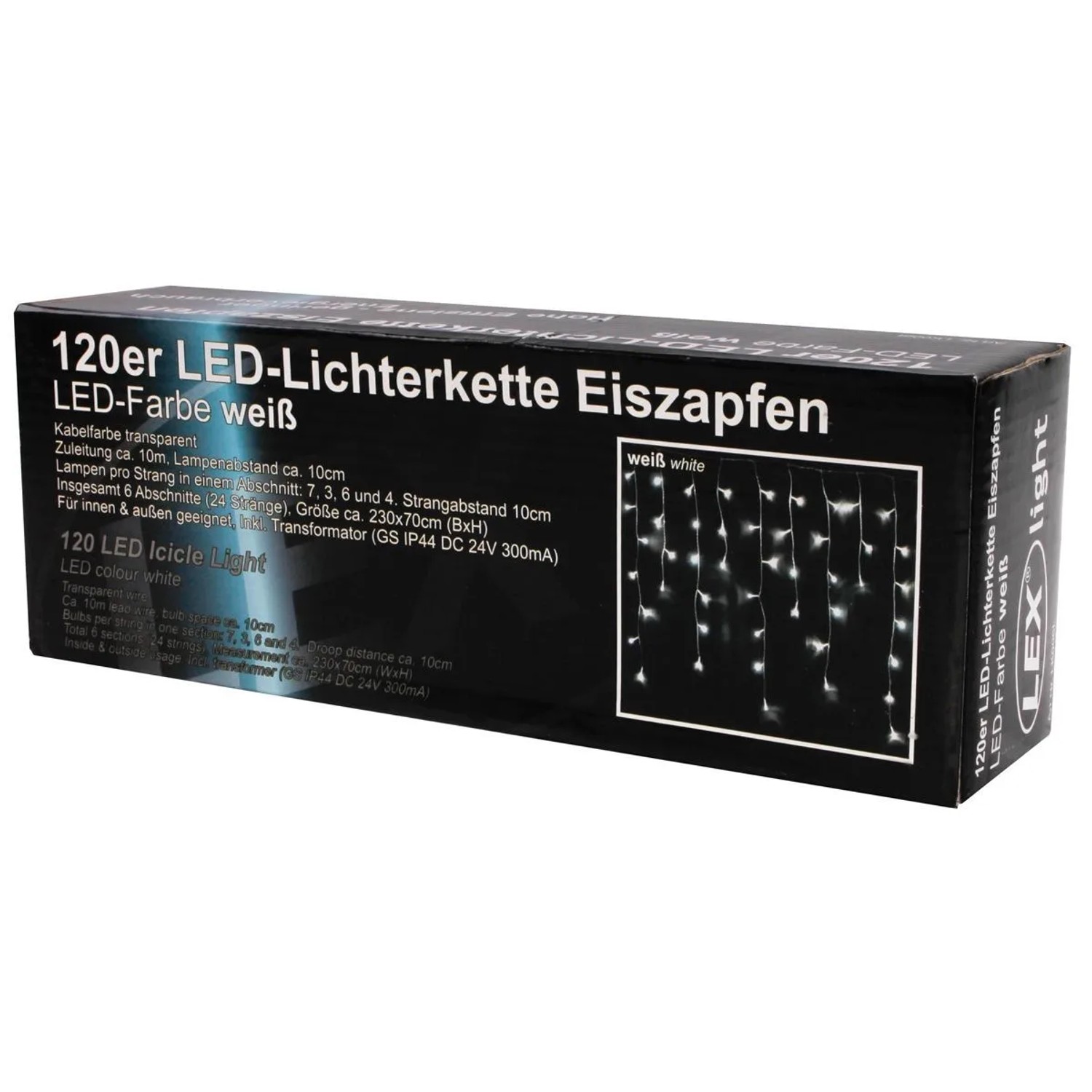 Lex 120er LED Eiszapfen Lichtervorhang Lichterkette Außen Innen Weihnachtsl günstig online kaufen