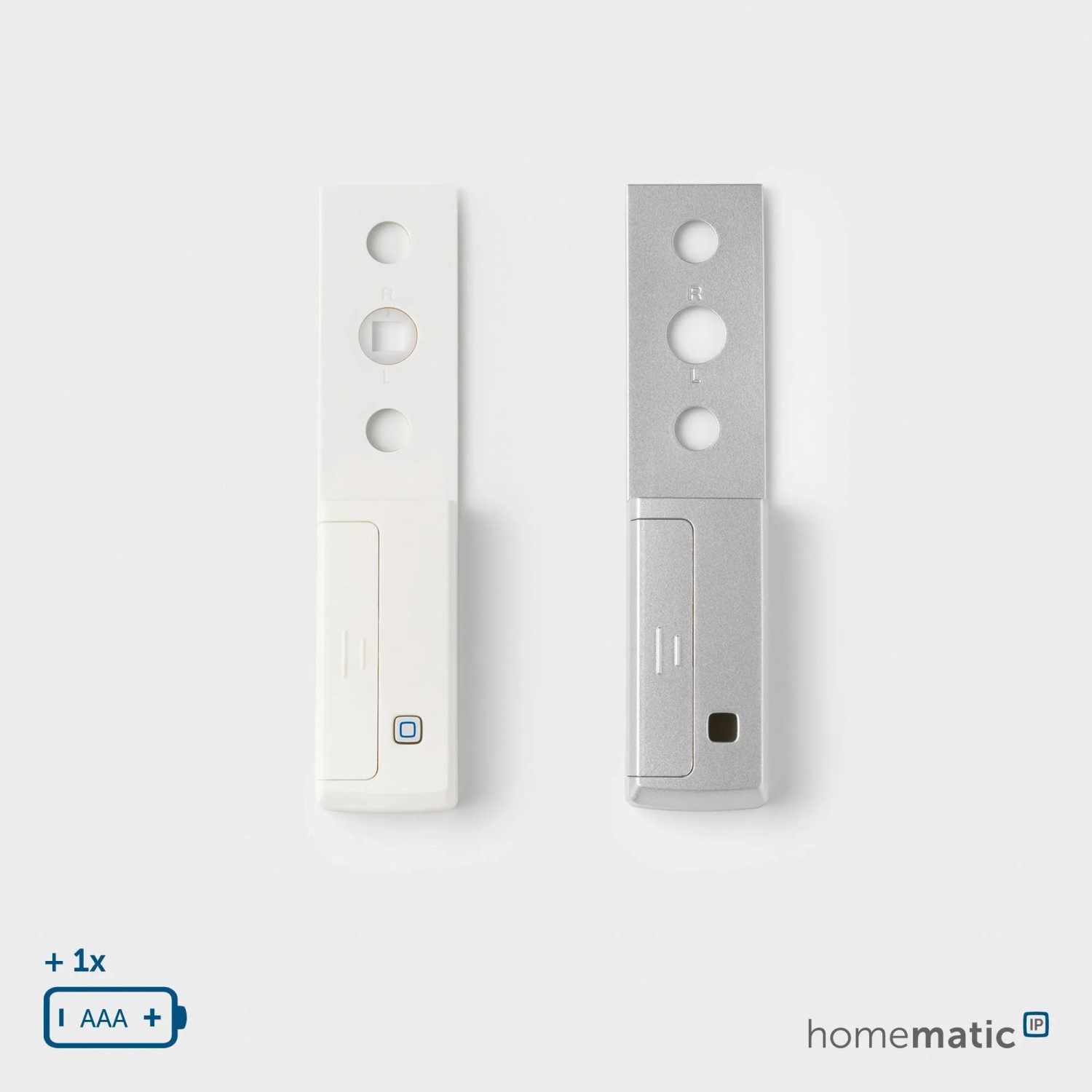 HmIP Fenstergriffsensor in Weiß und Silber für Hausautomation.