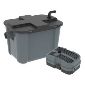 Heissner Kammer-Durchlauffilter-Set 8000 l für Teiche, bestehend aus Filter und Pumpe.