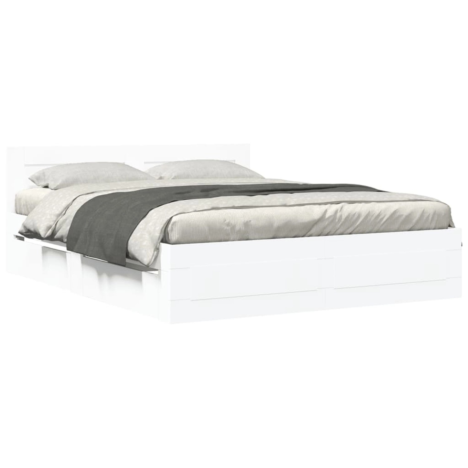 vidaXL Bettgestell mit Kopfteil ohne Matratze Weiß 160x200 cm 3295548 günstig online kaufen