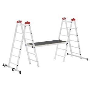 Hailo Alu-Multifunktionsgerüst G60, Aluminium, als Arbeitsbühne aufgebaut.