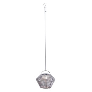 QAZQA Böhmische Tischleuchte Grau inkl  LED 3 Stufen Dimmbar IP54 Solar Wiederaufladbar Duco