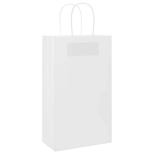 vidaXL Papiertragetaschen 50 Stk mit Henkeln Weiß 21x11x36 cm 4101603