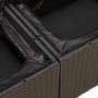 Detailaufnahme: Schwarze Poly Rattan Gartenmöbel mit wasserfestem Stauraum für Kissen.
