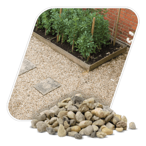 Galamio Buntkies 8-16 mm im Garten: Zierkies für Beet, Weg und Gartengestaltung.