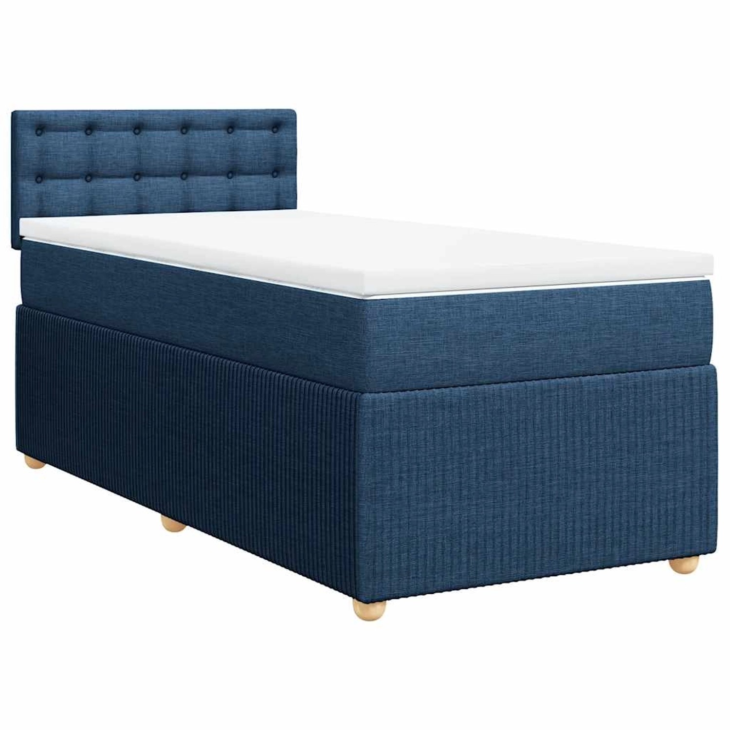 vidaXL Boxspringbett mit Matratze Blau 100x200 cm Stoff 3287387 günstig online kaufen