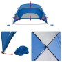 vidaXL Strandzelt Azurblau 274x178x170/148 cm 185T Polyester 94403_11