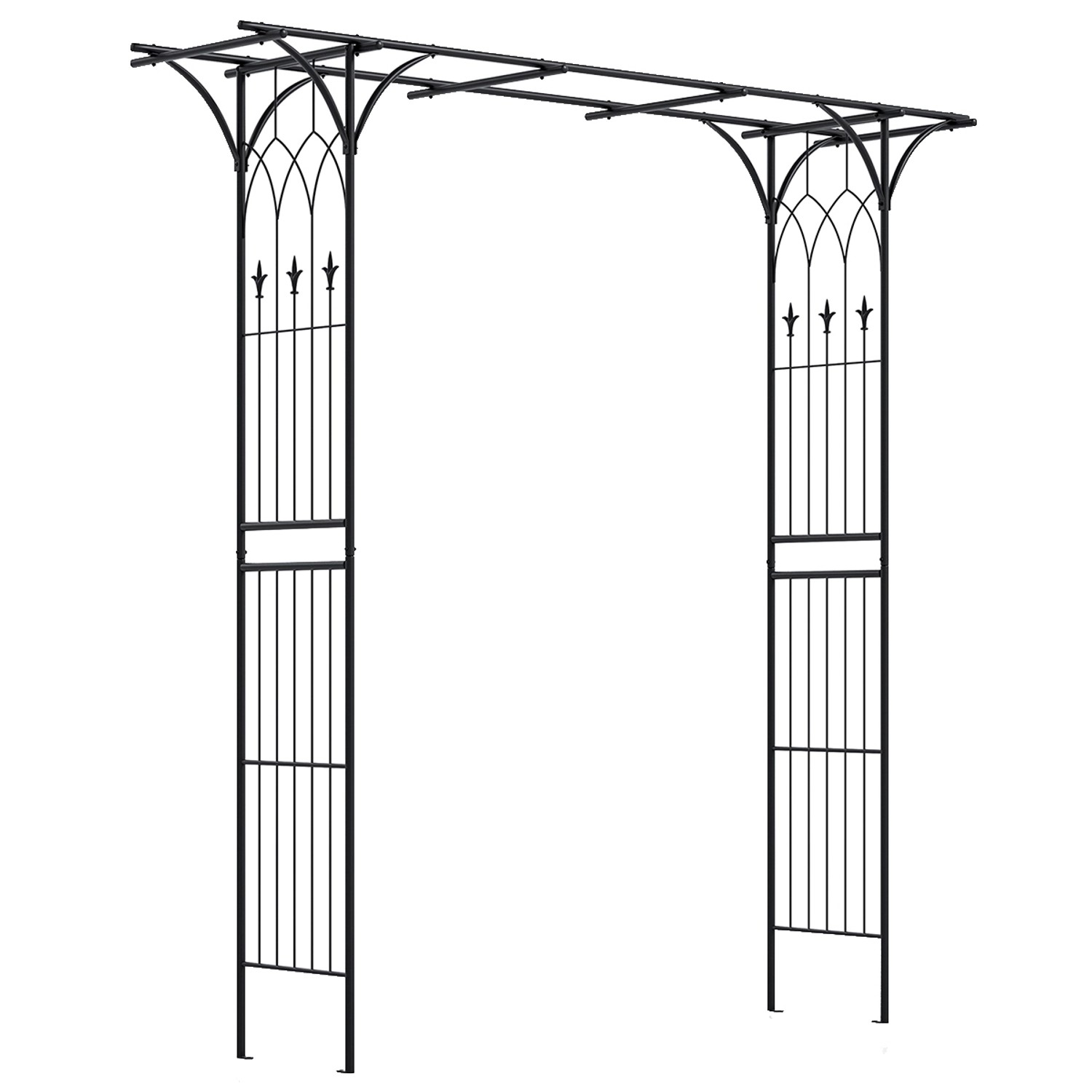 Costway Rosenbogen Metall Torbogen Garten 206x53x206cm Schwarz