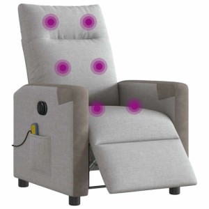 vidaXL Massagesessel Elektrisch Wolkengrau Stoff 3324084