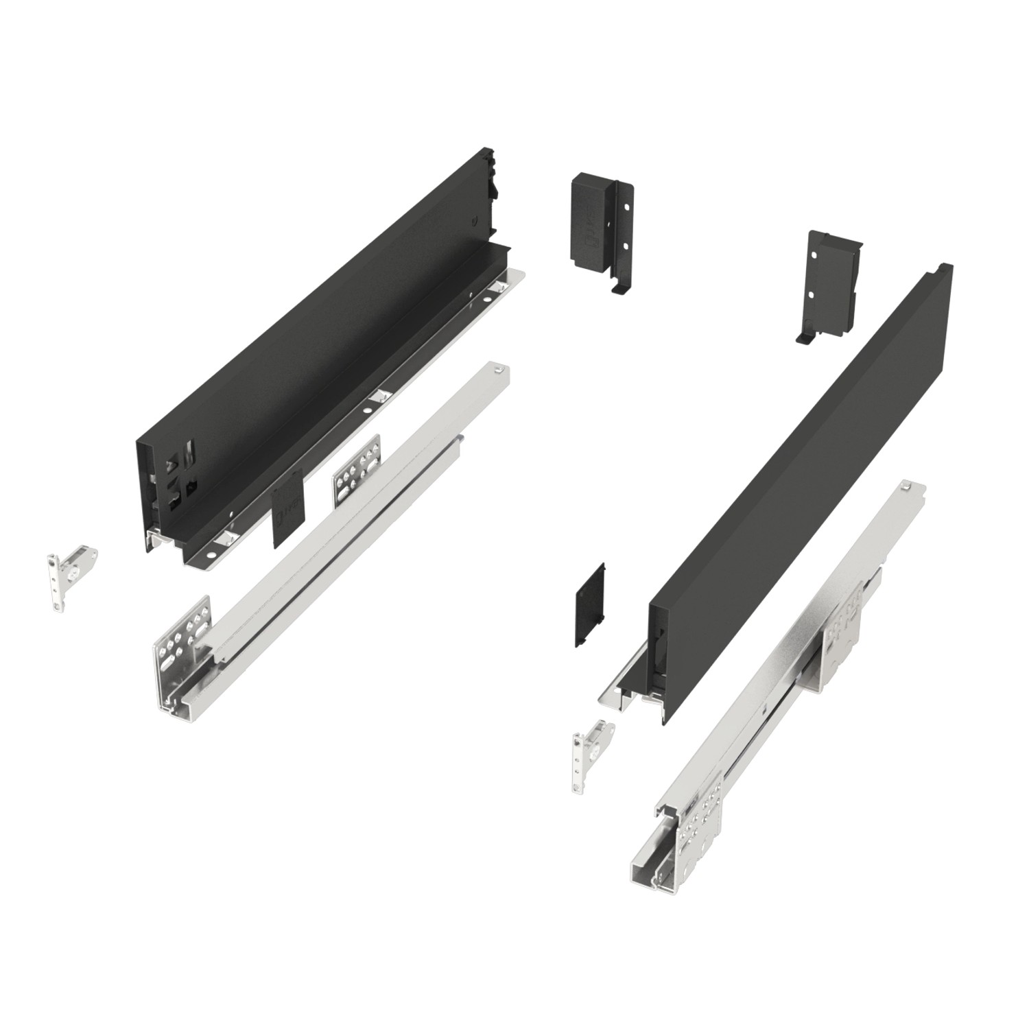 SOTECH Schubkastensystem Junker Slim H 84 mm L 350 mm 40kg Soft Close Anthrazit