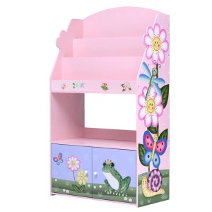 Teamson Kids Kinder Bücherregal 3-stufig Holz Schublade Mehrfarben