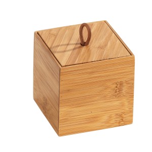 Wenko Bambus Box Terra S mit Deckel, naturfarbene Aufbewahrungsbox aus Bambus.
