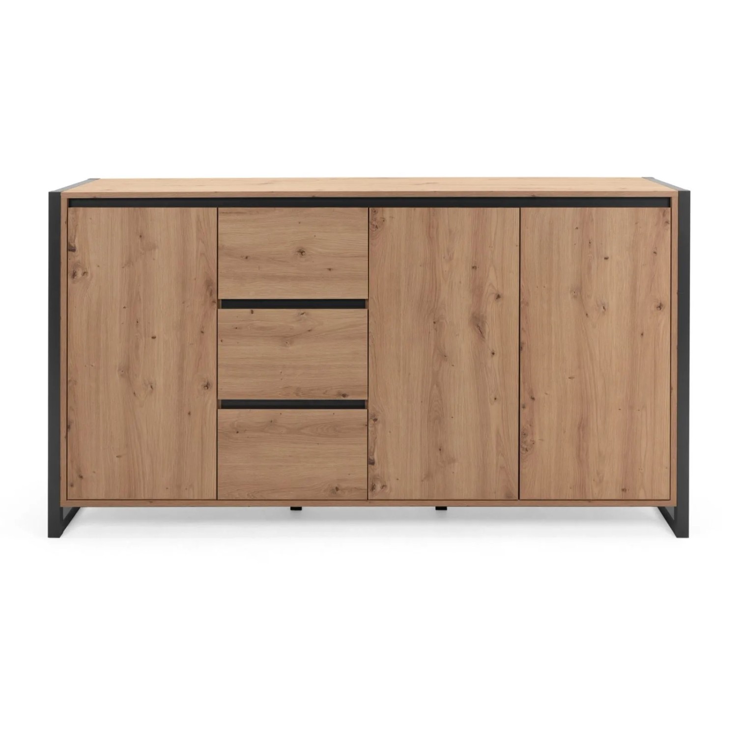 Furn.Design Sideboard Eiche Artisan und Grau 160 cm Viel Stauraum Industrial Malta