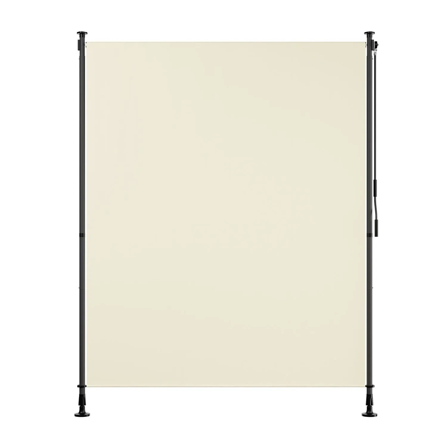 Beige Juskys Senkrechtmarkise Barbados 150x310 cm als Sonnen- und Sichtschutz für Balkon und Terrasse.
