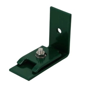 Grüner Galaflor Winkel Mattenverbinder aus pulverbeschichtetem Metall für Doppelstabmatten, 100x70mm, inkl. Schraube.