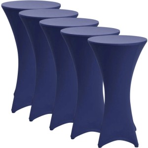 Beautissu Stella Stehtischhusse ø 70cm Blau 5tlg