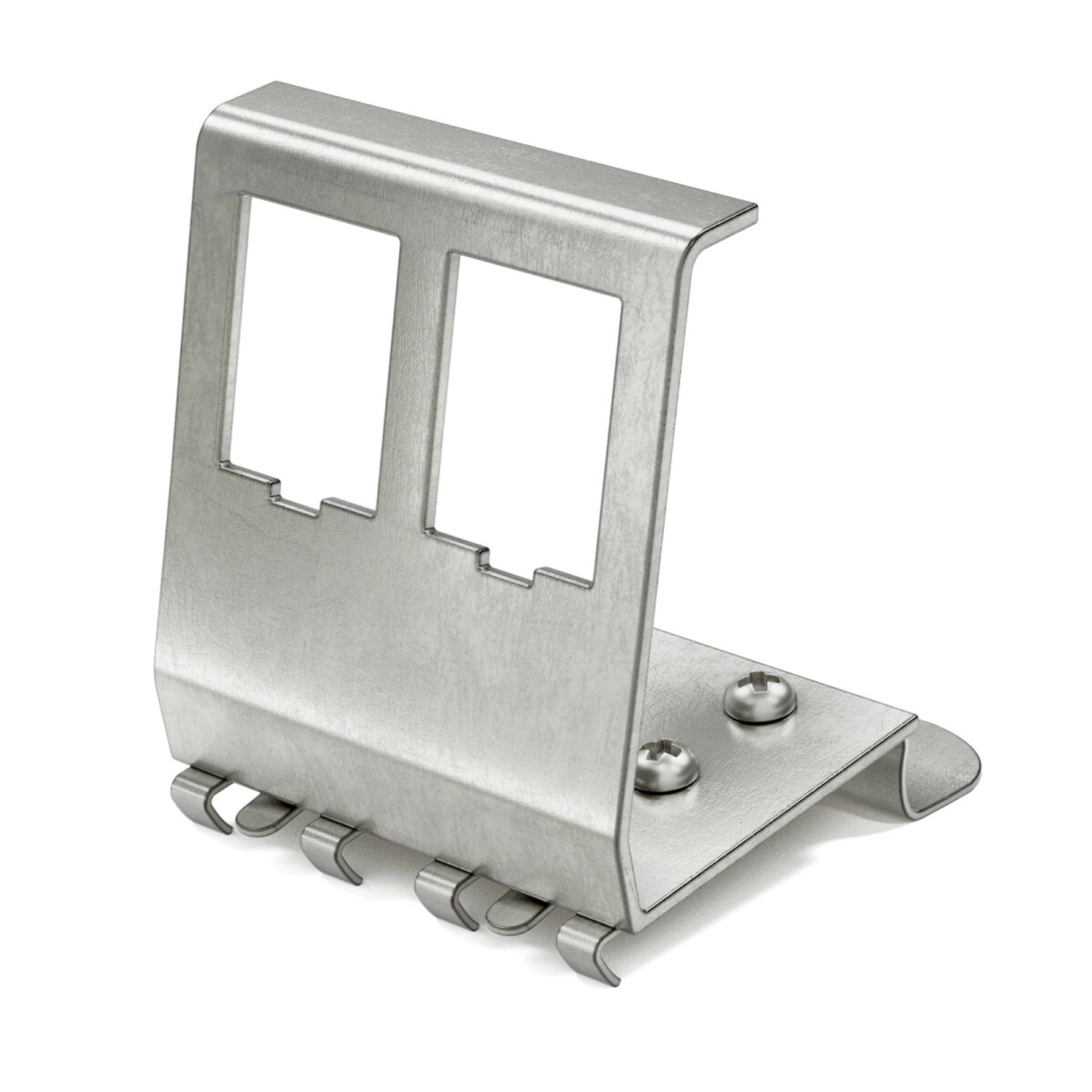hb-digital Hutschienenadapter für 2 Keystone Modul Edelstahl für 35mm DIN-Schienen