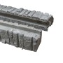 Betonzaun-Anfangspfosten Nostalgie, 245 cm, betongrau, mit Struktur.