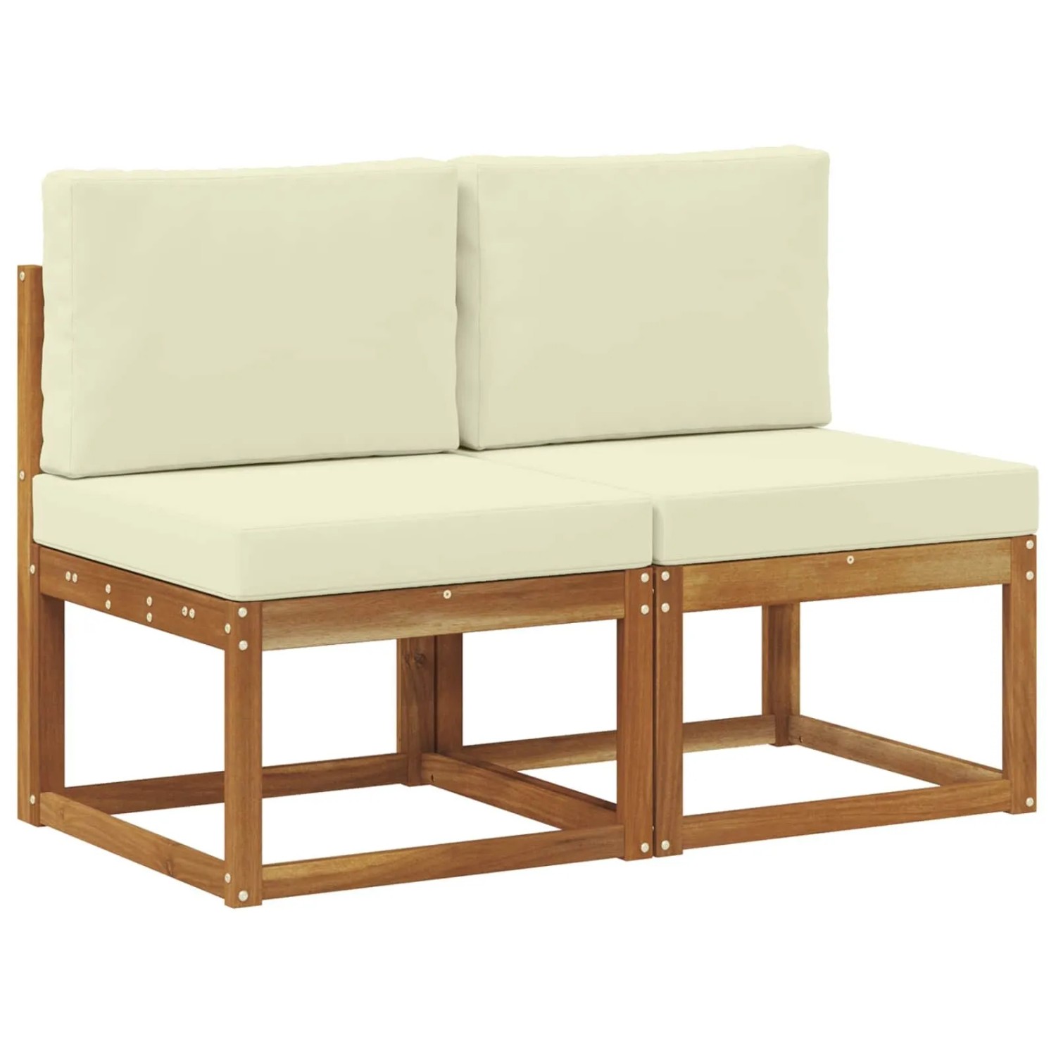 vidaXL 2 Stück Outdoor Mittelsofa Massivholz Akazie 900459