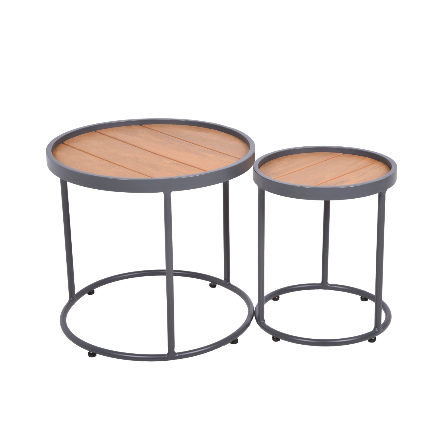 Deluke Beistelltisch Melina 2er Set Kunststoff Braun 40x33, 5x33, 5cm Couchtisch Sofatisch Abstelltisch