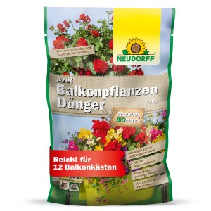Neudorff Azet Balkonpflanzen-Dünger 750g für üppige Blüten und gesundes Wachstum auf dem Balkon.