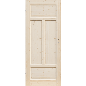 Zimmertür Landhaus Fichte Natur, 61x198,5 cm, DIN links, massive Holztür mit Schloss.