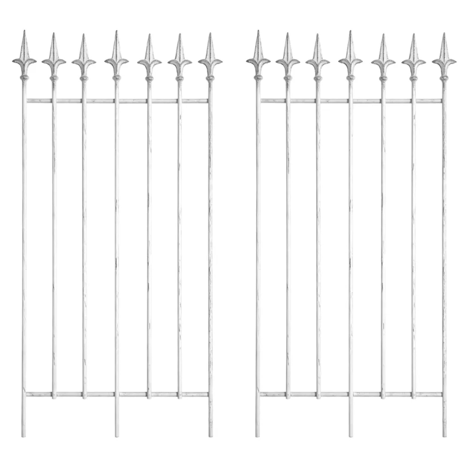 DELUKE Rankgitter FREYA 2er Set 50x0,7x100cm Metall Antik-Weiß Rankhilfe Kletterpflanzen Gartendekoration