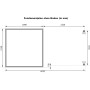 Fundamentplan für Karibu Gartenhaus Set Ernesto B mit Anbaudach, Maße in mm.