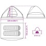 Diagramm des vidaXL 2-Personen Kuppel-Campingzelts mit Maßen: 220x156x123 cm und Packmaß 64x23x13 cm.