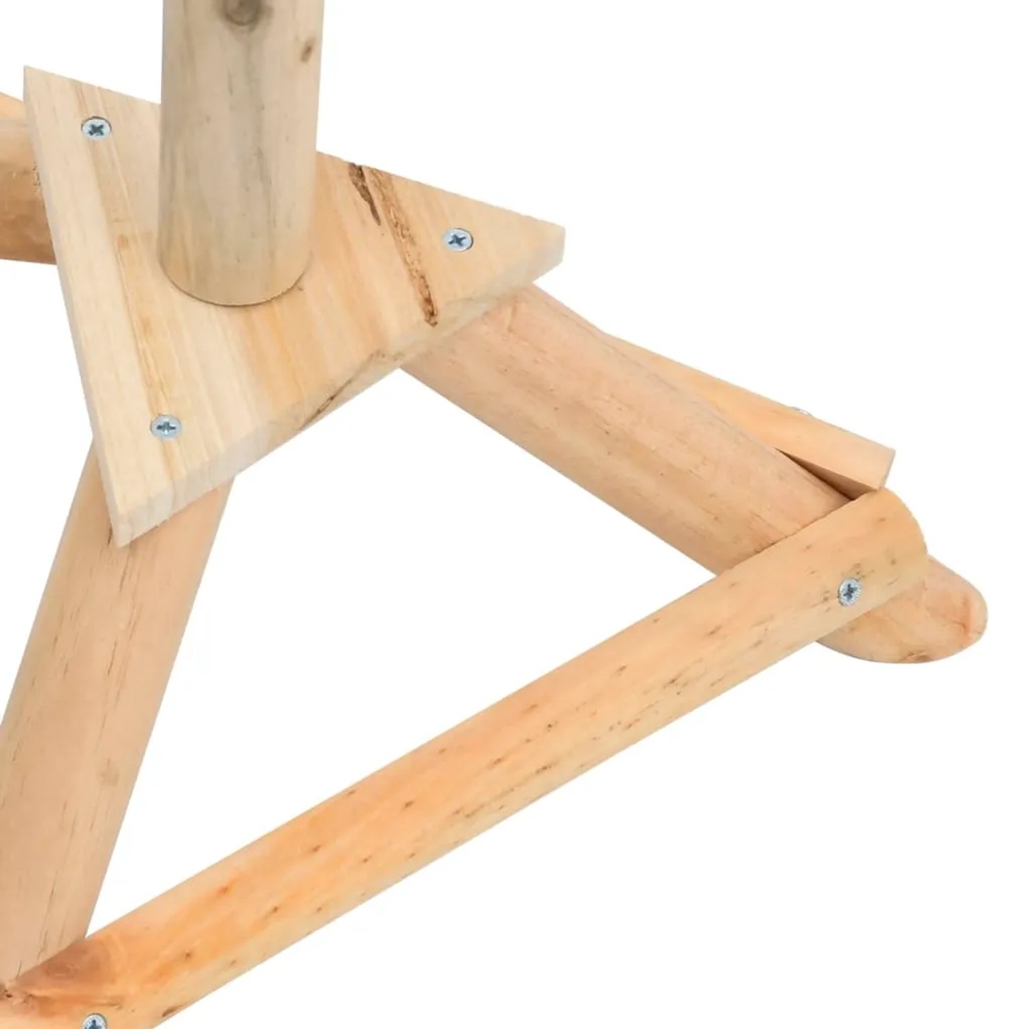 Detailaufnahme des Holzständers für ein VidaXL Vogelhäuschen aus Tanne.