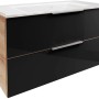 Fackelmann Waschplatz-Set B.Brillant, 100 cm, Asteiche/Anthrazit: Badmöbel-Set mit Glasbecken und zwei Schubladen.