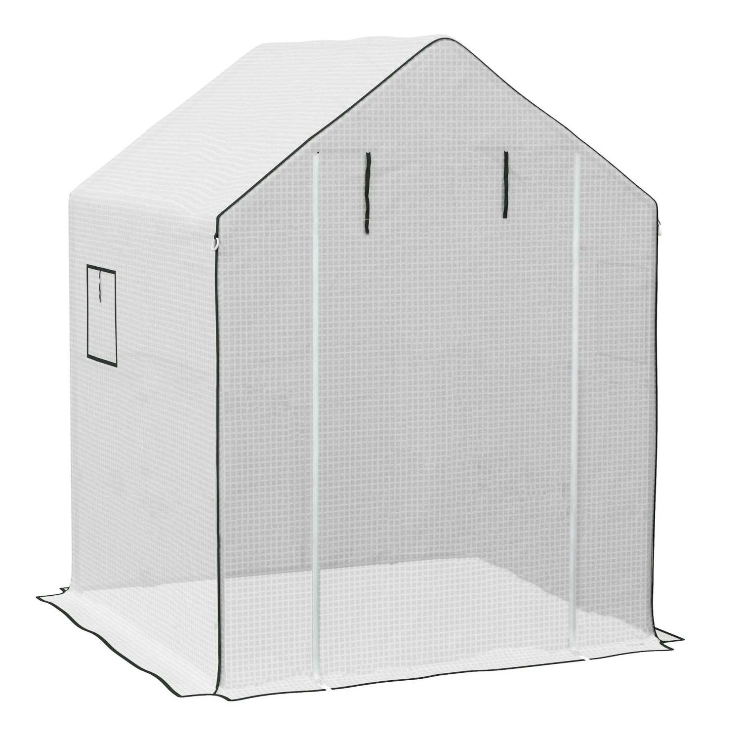 Furnicato Gewächshaus-folie Ersatzplane Wasserdicht Aufrollabare Fenster & Tür 140 X 143 X 190 Cm Weiß