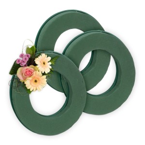 Relaxdays Steckschaumringe 3er Set Schaumstoff Grün Zuschneidbar 4 cm x 25 cm