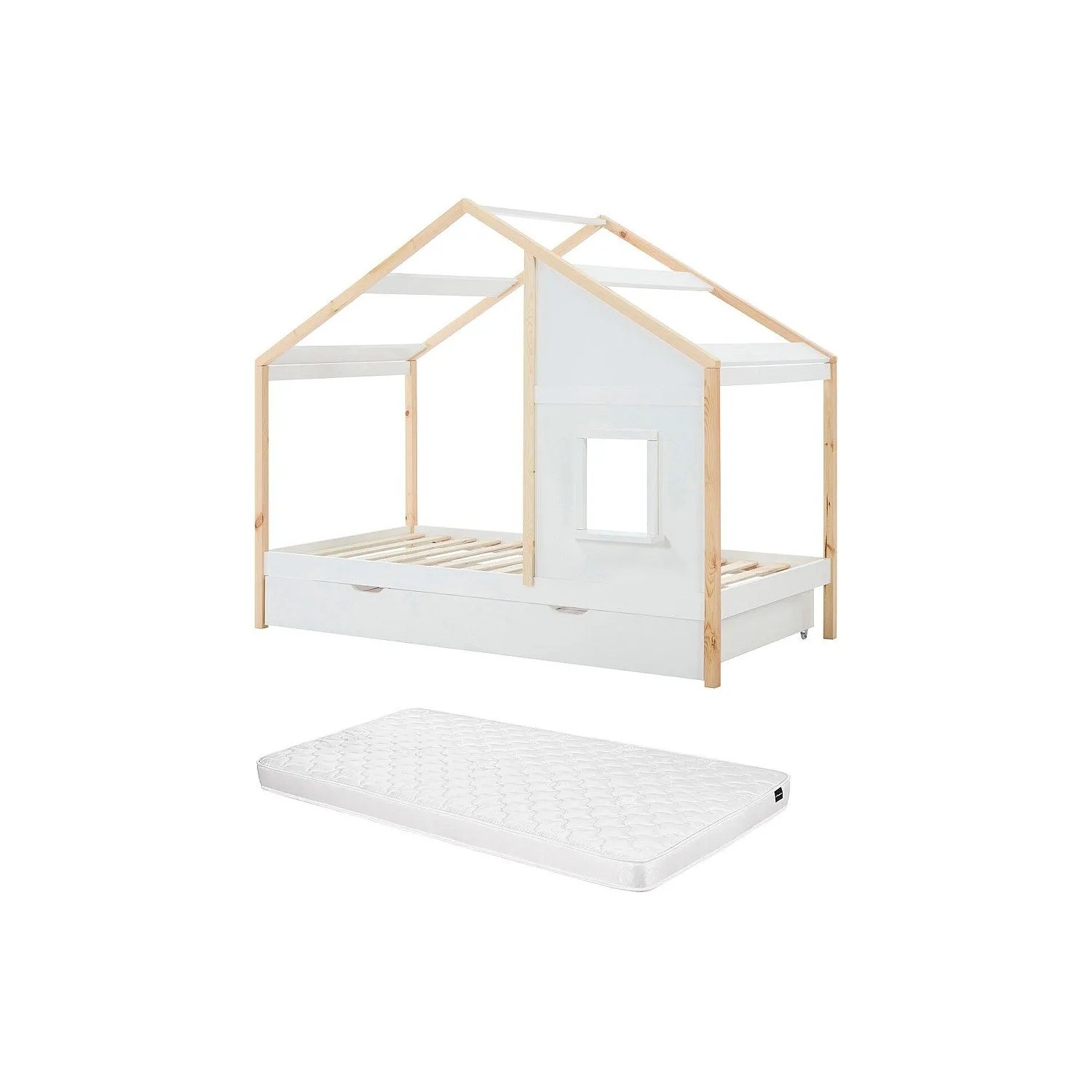 Vente-unique Hausbett Rinelya Weiß 196 cm