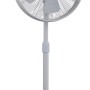 Weißer Lucci Air Retro Standventilator Breeze Pedestal mit Drehschalter und Oszillation.