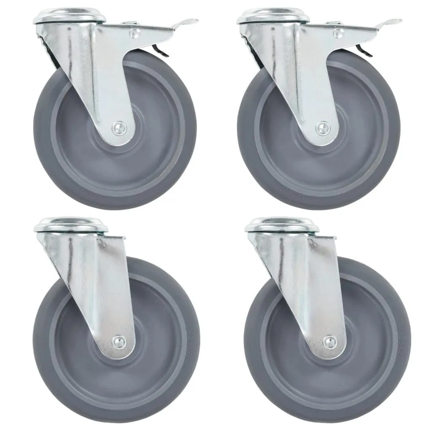 vidaXL Lenkrollen mit Bolzenloch 4 Stk 125 mm 143433