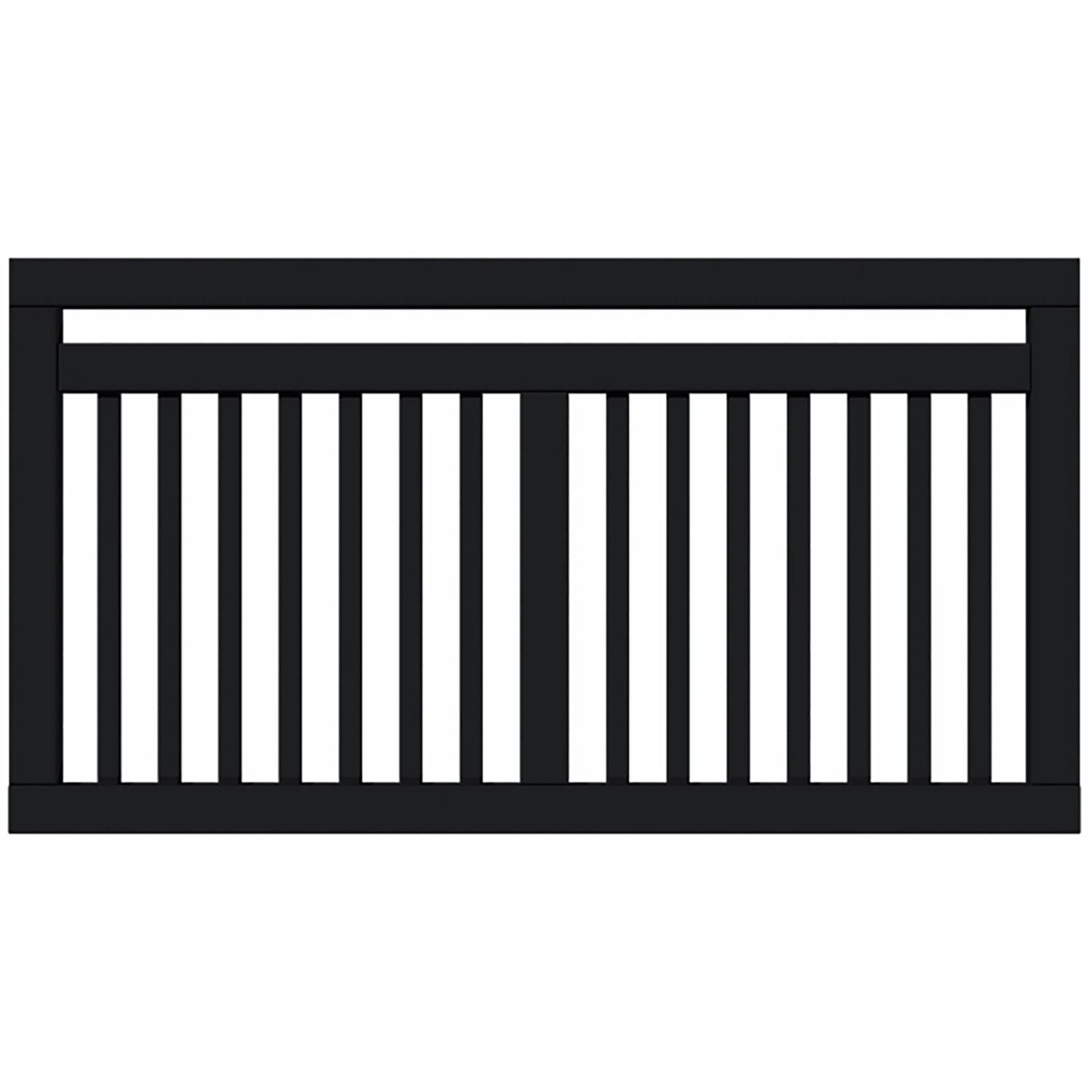 Vorgartenzaun Linea Nadelholz Schwarz 150 cm x 80 cm günstig online kaufen