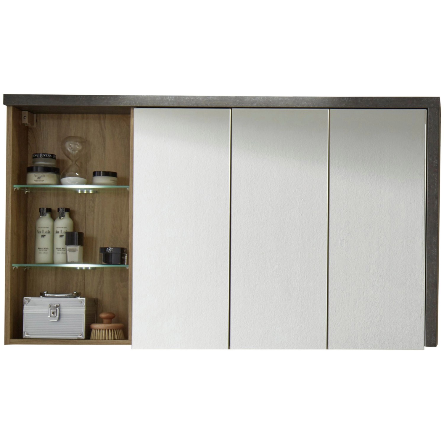 Trendteam Spiegelschrank Eiche Riviera Honig 123 cm mit Softclose Türen günstig online kaufen
