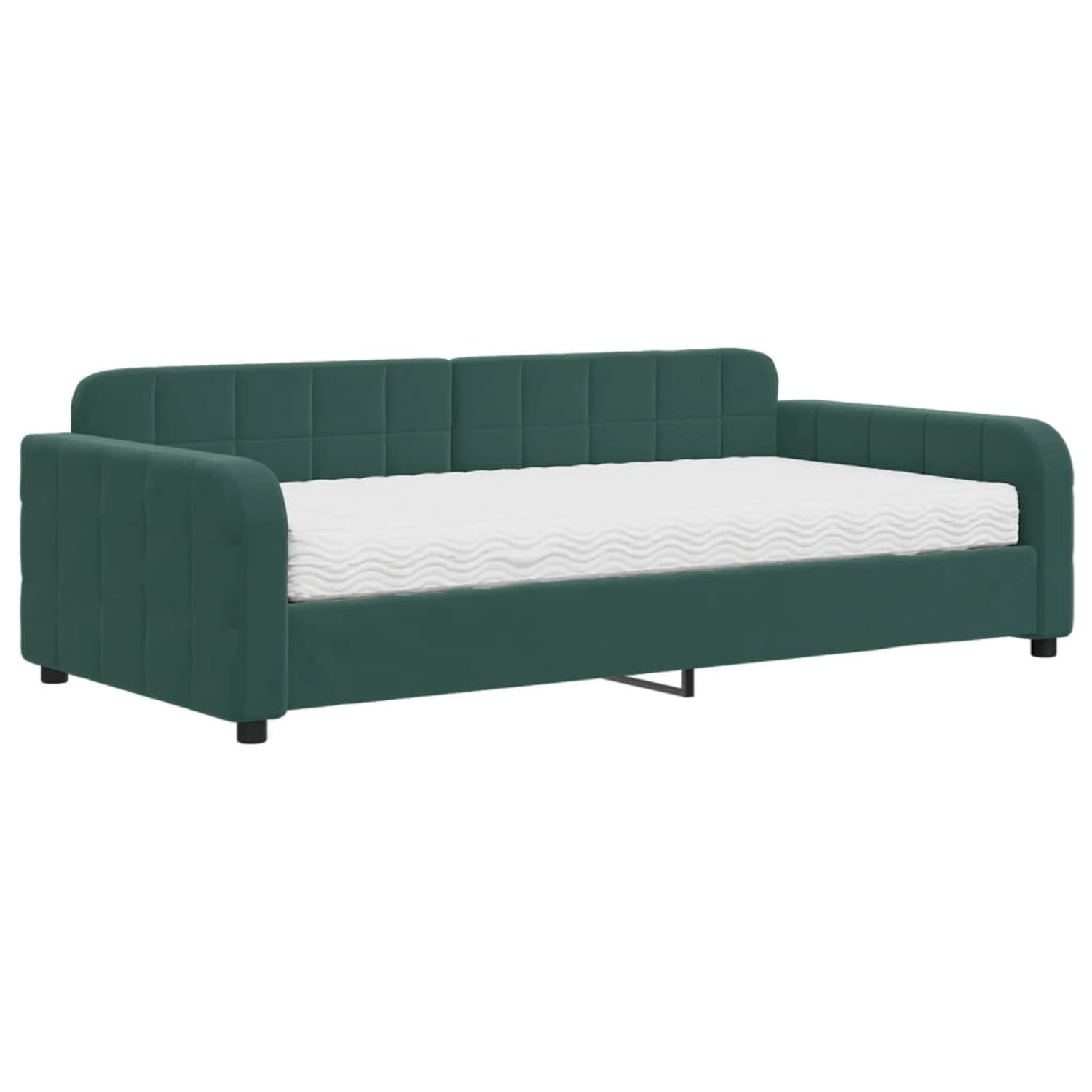 vidaXL Tagesbett mit Matratze Dunkelgrün 100x200 cm Samt1843895