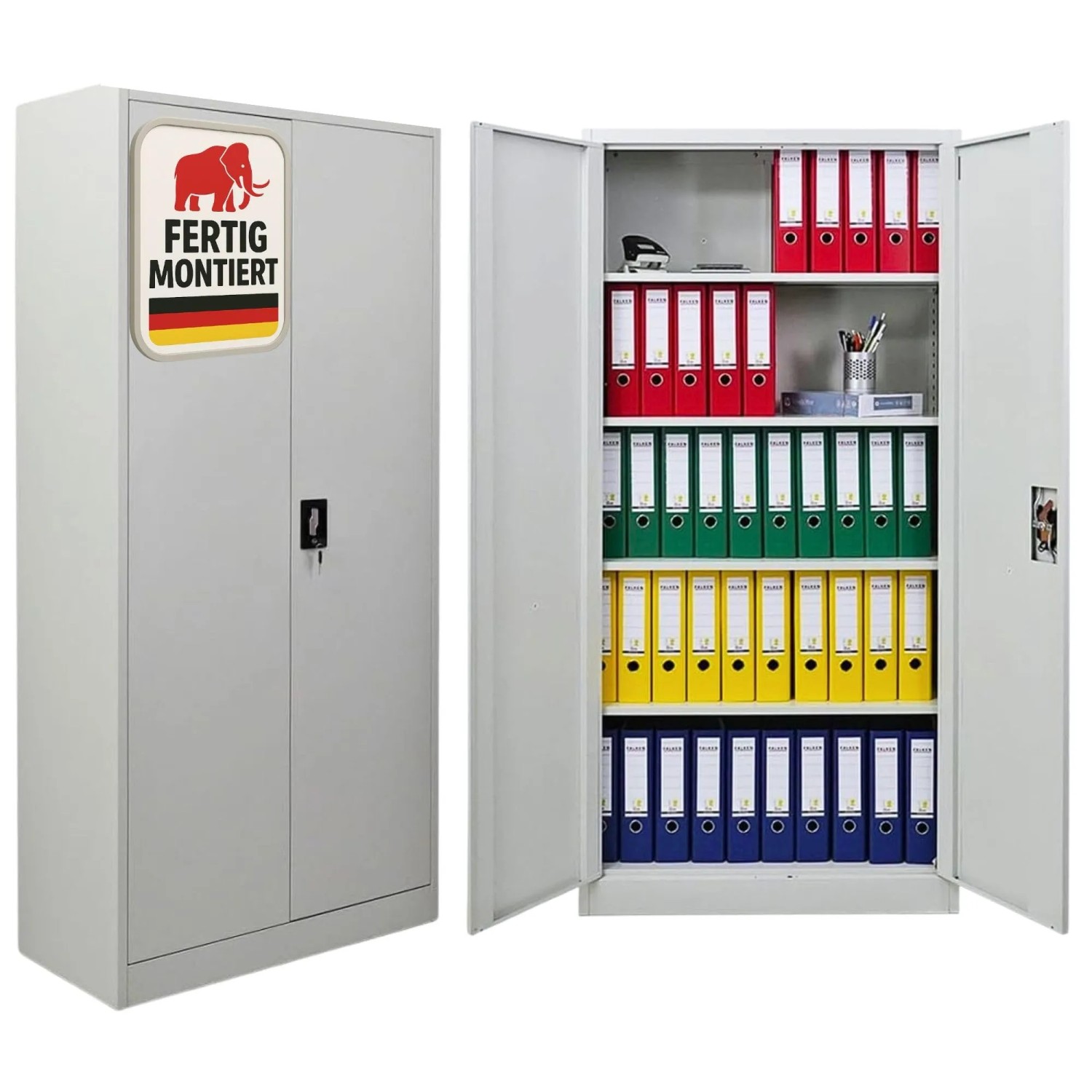 PROREGAL Flügeltürenschrank ELEPHANT Komplett Montiert Mit 2 Türen Abschlie günstig online kaufen