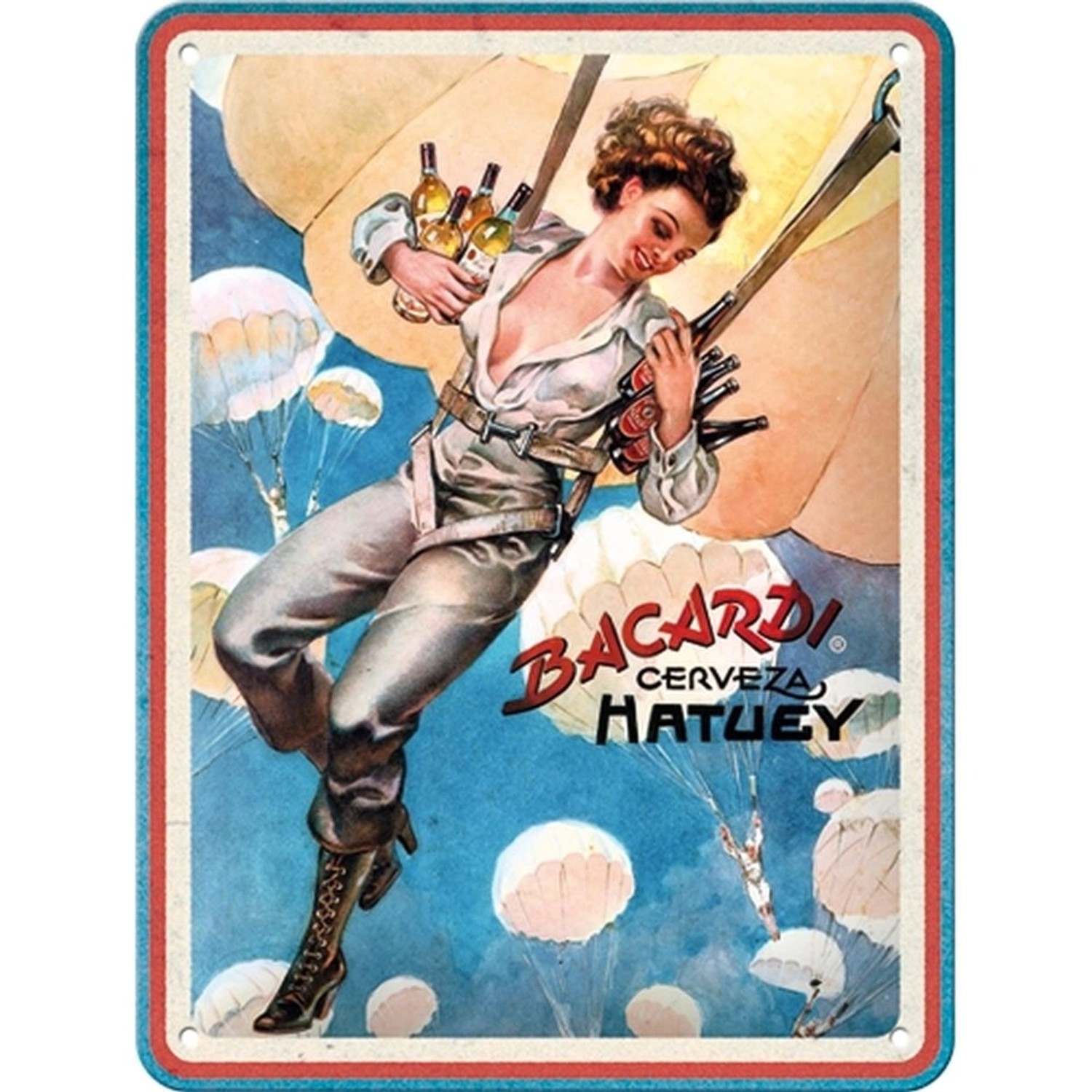 Nostalgic-Art Blechschild 15x20 cm - Bacardi - Cerveza Hatuey Pin Up Girl günstig online kaufen