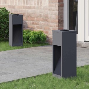 vidaXL Solar LED Wegeleuchte 2 Stk Anthrazit Kalt Gewalzter Stahl 879711