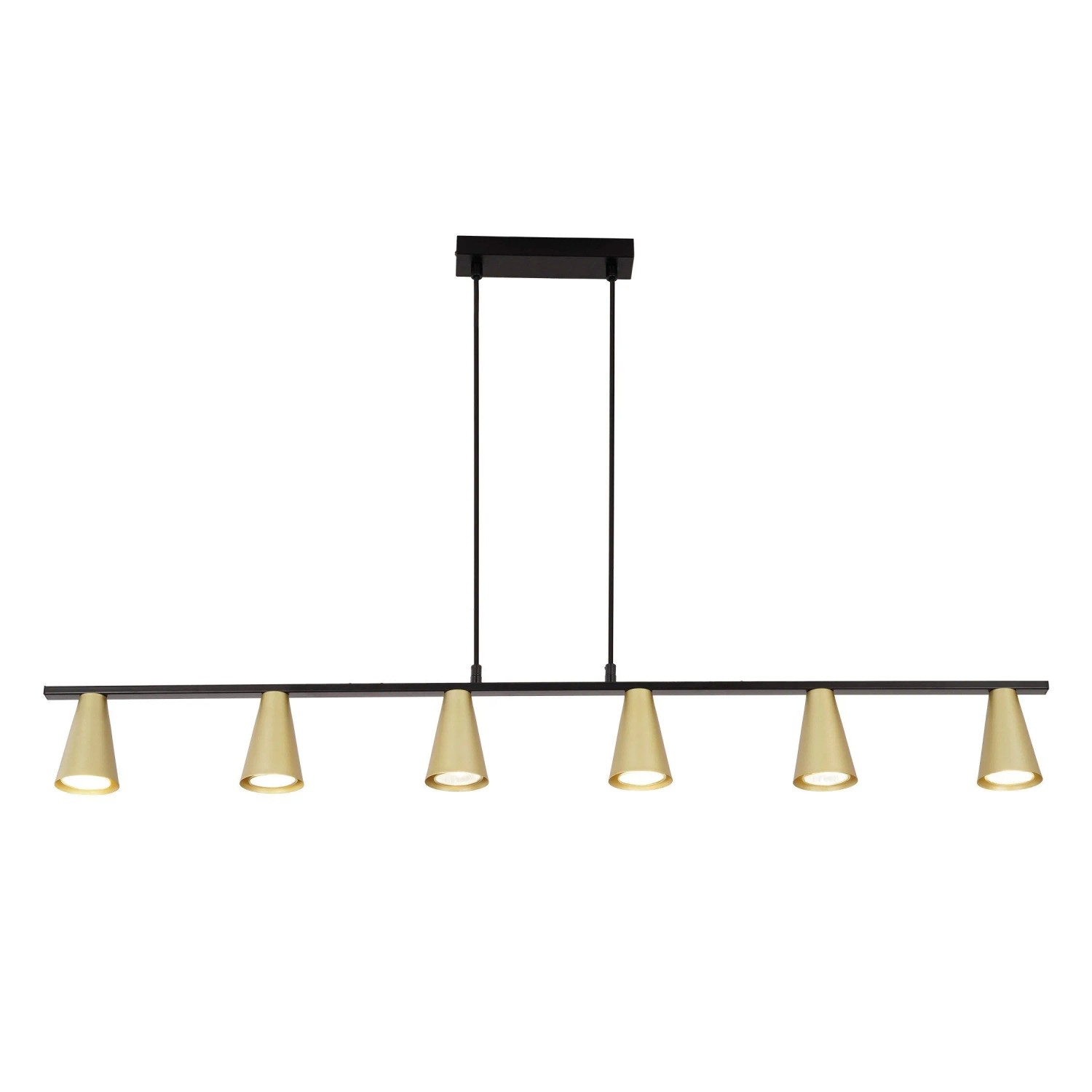 NETTLIFE Hängelampe Esstisch Pendelleuchte Gu10 Esszimmer 6-flammig Schwarz Gold Metall Industrie