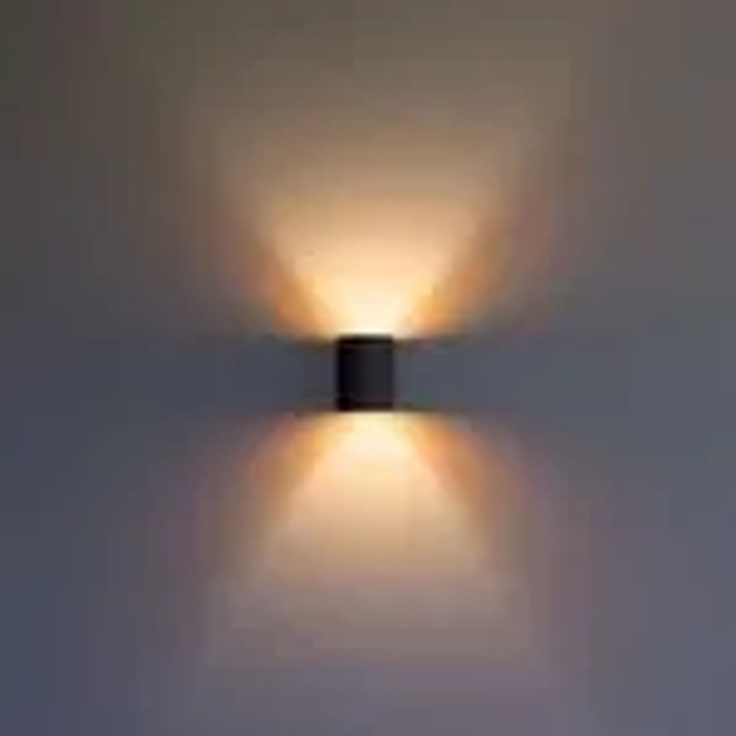 2er Set: Runde, schwarz-goldene Wandleuchte mit Up-Down Lichteffekt für Wohnzimmer & Flur.
